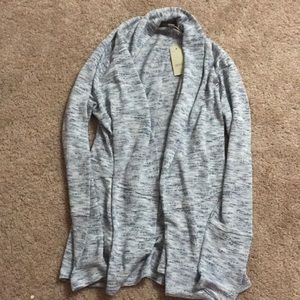 LOFT Petite Blue drape front cardigan